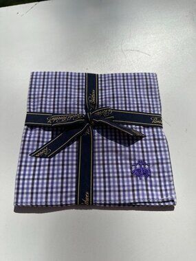704 BROOKS BROTHERS PURPLE TONE GINGHAM POCKET SQUARE